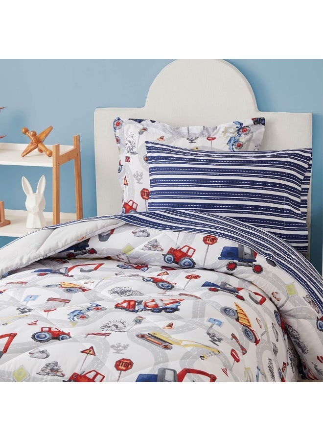 PPOLCA Kids Twin Bedding Comforter Set for Boys White - Image 5